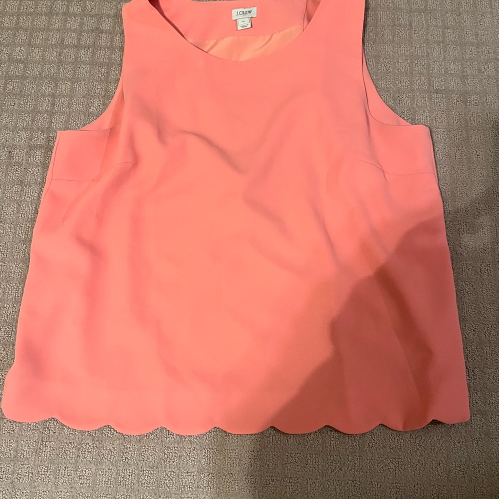 J. Crew Women's Coral Scalloped Tank Top